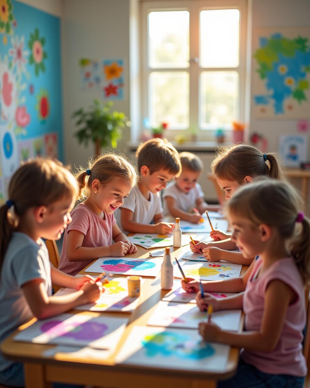 Niños desarrollando creatividad en programas artísticos de CromaRaíz Studios